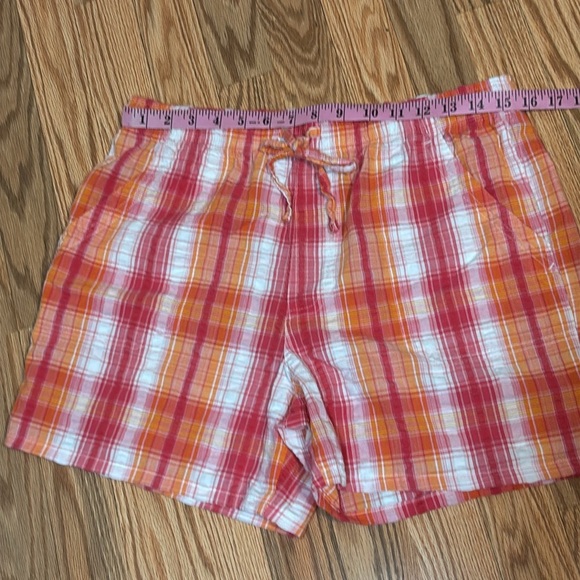 Y2K, 2010s Orange and Pink plaid Shorts, Medium - Picture 3 of 7